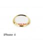 Preview: iPhone 4 Home-Button im iPhone 5S Look (Weiß/Gold)