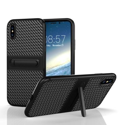 iPhone X, XS Plastic Bumper with Fiber Carbon TPU Case (Farbwahl)