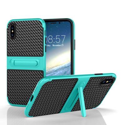 iPhone X, XS Plastic Bumper with Fiber Carbon TPU Case (Farbwahl)