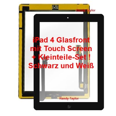 iPad 4 Glasfront mit Touch Screen+Kleinteile-Set (Schwarz/Weiß)