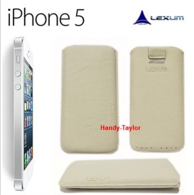 iPhone 5/5S/5C Lederetui Weiß