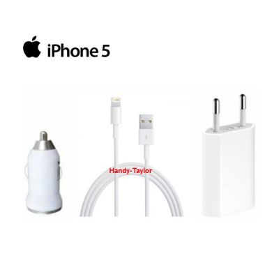 iPhone 5/iPad MINI USB Netz-Stecker+Auto-Adapter+Kabel