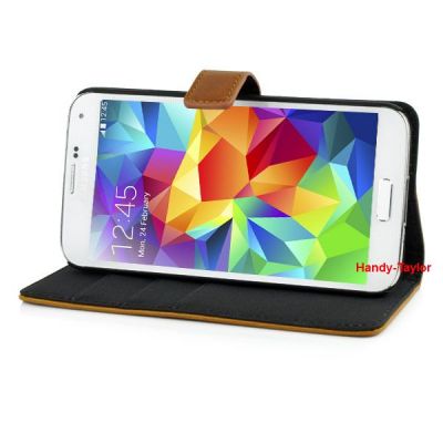 Samsung Galaxy S5 Leder Flipcase / Klapptasche Braun