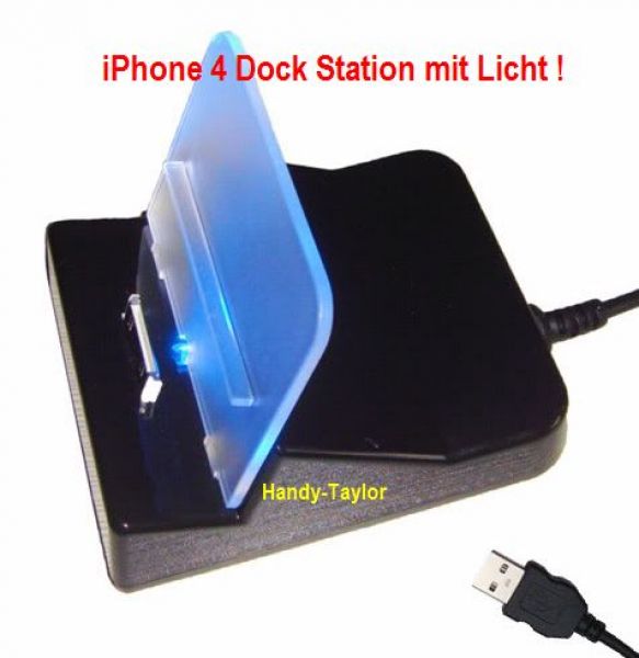 iPhone 4S/4/3GS/3G/2G/iPad 1 Dock Station mit Licht